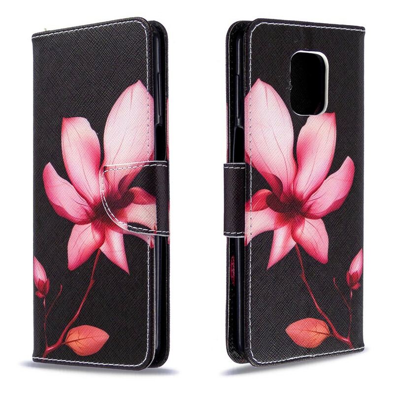 Capa Folio Para Xiaomi Redmi Note 9S / 9 Pro Flor Rosa