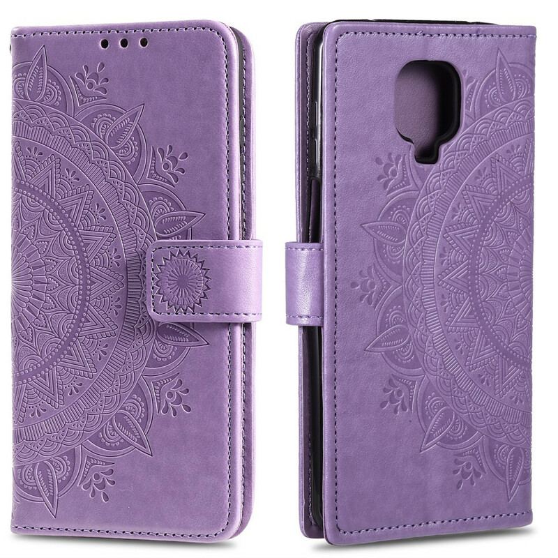 Capa Folio Para Xiaomi Redmi Note 9S / 9 Pro Mandala Do Sol