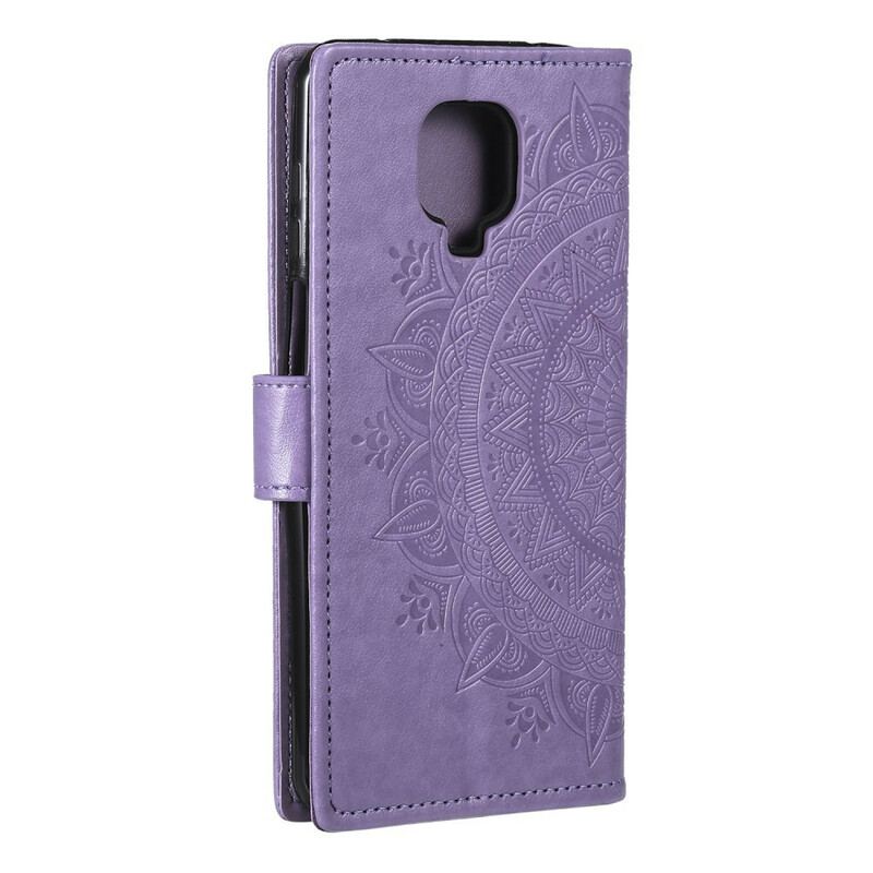 Capa Folio Para Xiaomi Redmi Note 9S / 9 Pro Mandala Do Sol