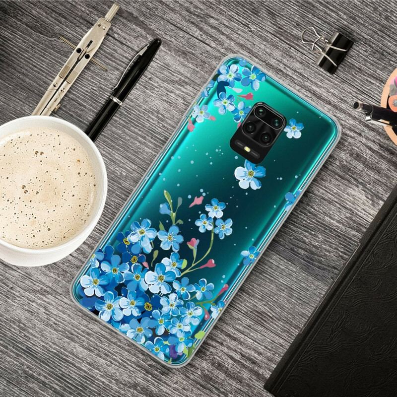 Capa Para Xiaomi Redmi Note 9S / 9 Pro Flores Azuis