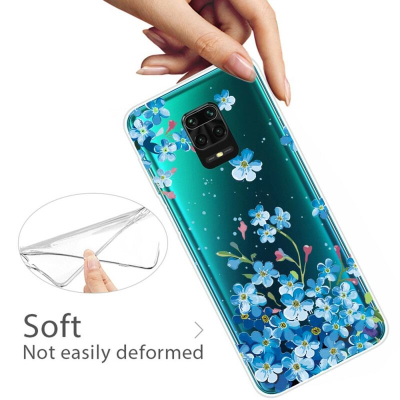 Capa Para Xiaomi Redmi Note 9S / 9 Pro Flores Azuis