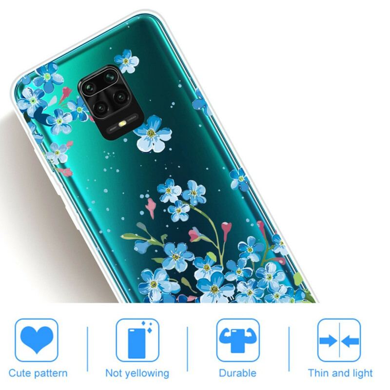 Capa Para Xiaomi Redmi Note 9S / 9 Pro Flores Azuis