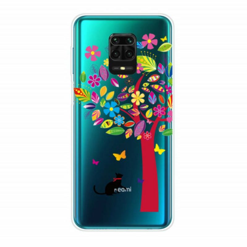 Capa Para Xiaomi Redmi Note 9S / 9 Pro Gato Sob A Árvore Colorida