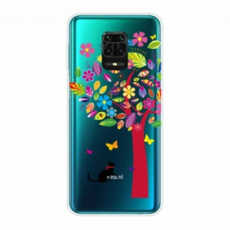 Capa Para Xiaomi Redmi Note 9S / 9 Pro Gato Sob A Árvore Colorida