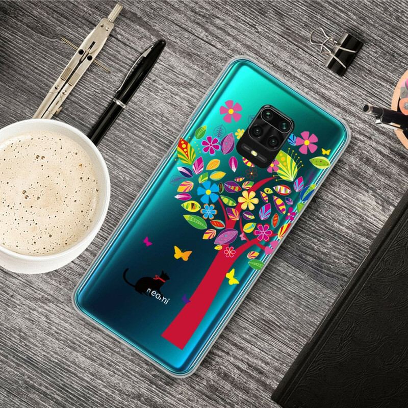 Capa Para Xiaomi Redmi Note 9S / 9 Pro Gato Sob A Árvore Colorida