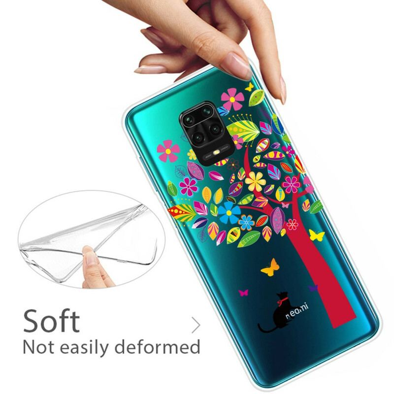 Capa Para Xiaomi Redmi Note 9S / 9 Pro Gato Sob A Árvore Colorida