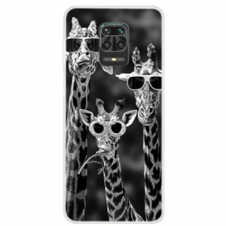 Capa Para Xiaomi Redmi Note 9S / 9 Pro Girafas Com Óculos