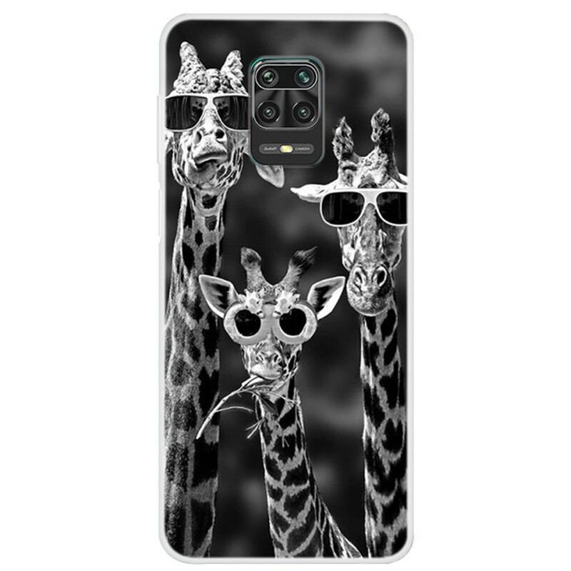 Capa Para Xiaomi Redmi Note 9S / 9 Pro Girafas Com Óculos