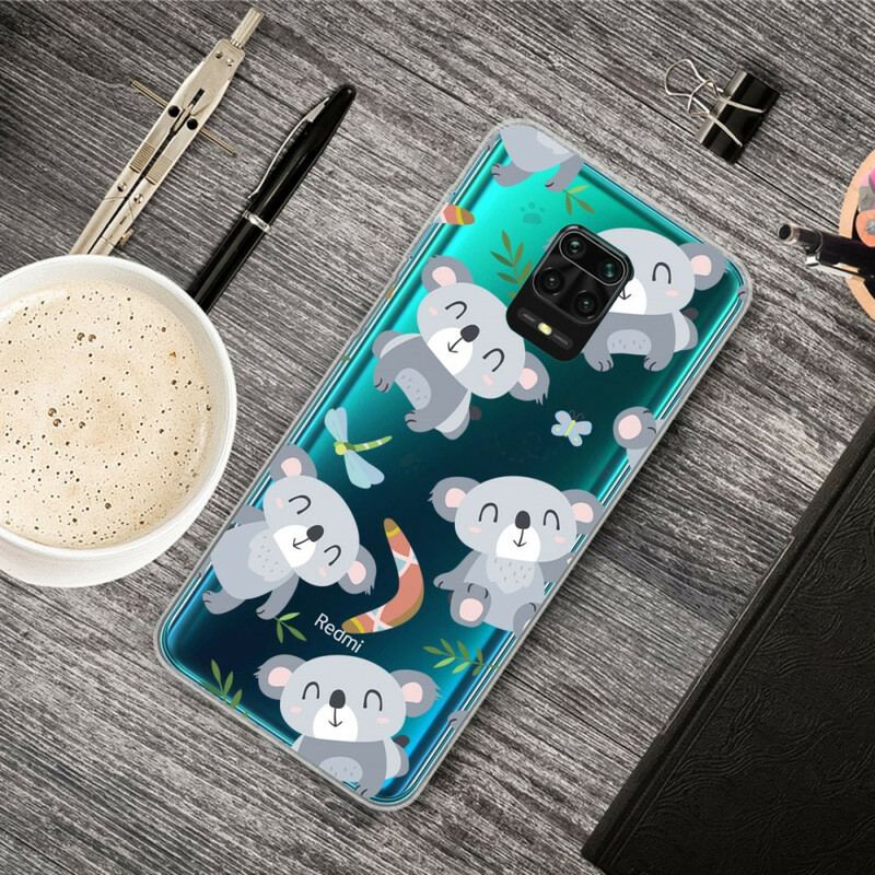 Capa Para Xiaomi Redmi Note 9S / 9 Pro Pequenos Pandas Cinzentos