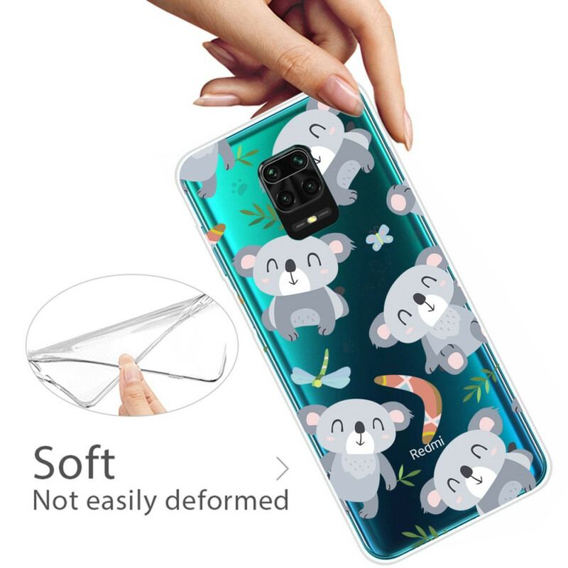 Capa Para Xiaomi Redmi Note 9S / 9 Pro Pequenos Pandas Cinzentos