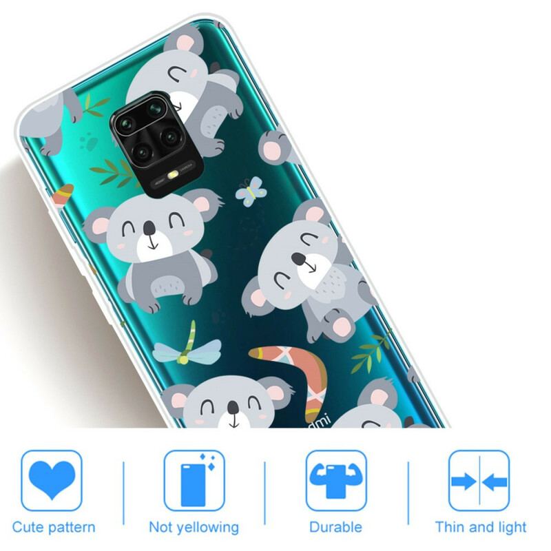 Capa Para Xiaomi Redmi Note 9S / 9 Pro Pequenos Pandas Cinzentos