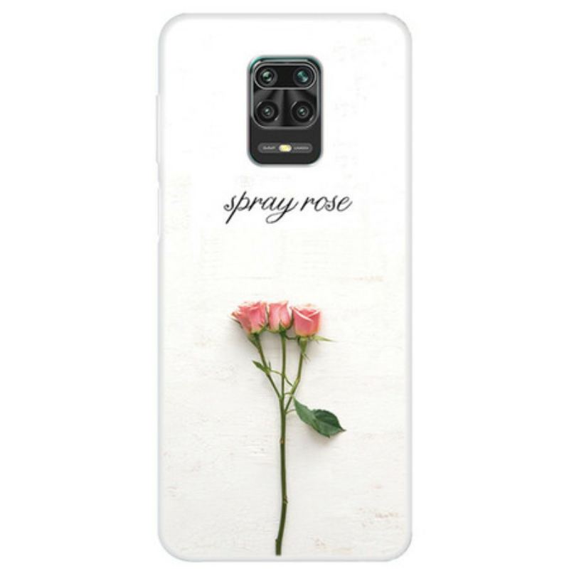 Capa Para Xiaomi Redmi Note 9S / 9 Pro Rosas Em Spray