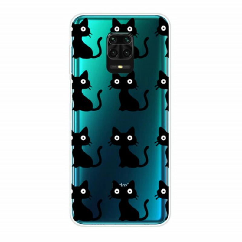 Capa Para Xiaomi Redmi Note 9S / 9 Pro Vários Gatos Pretos