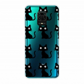 Capa Para Xiaomi Redmi Note 9S / 9 Pro Vários Gatos Pretos