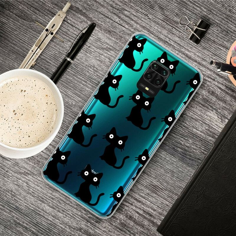 Capa Para Xiaomi Redmi Note 9S / 9 Pro Vários Gatos Pretos