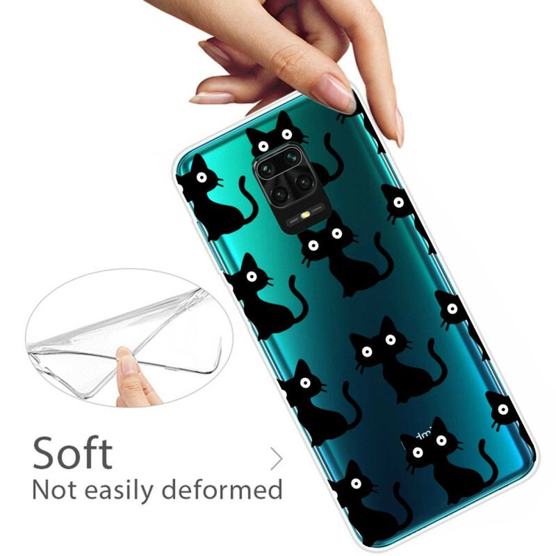 Capa Para Xiaomi Redmi Note 9S / 9 Pro Vários Gatos Pretos