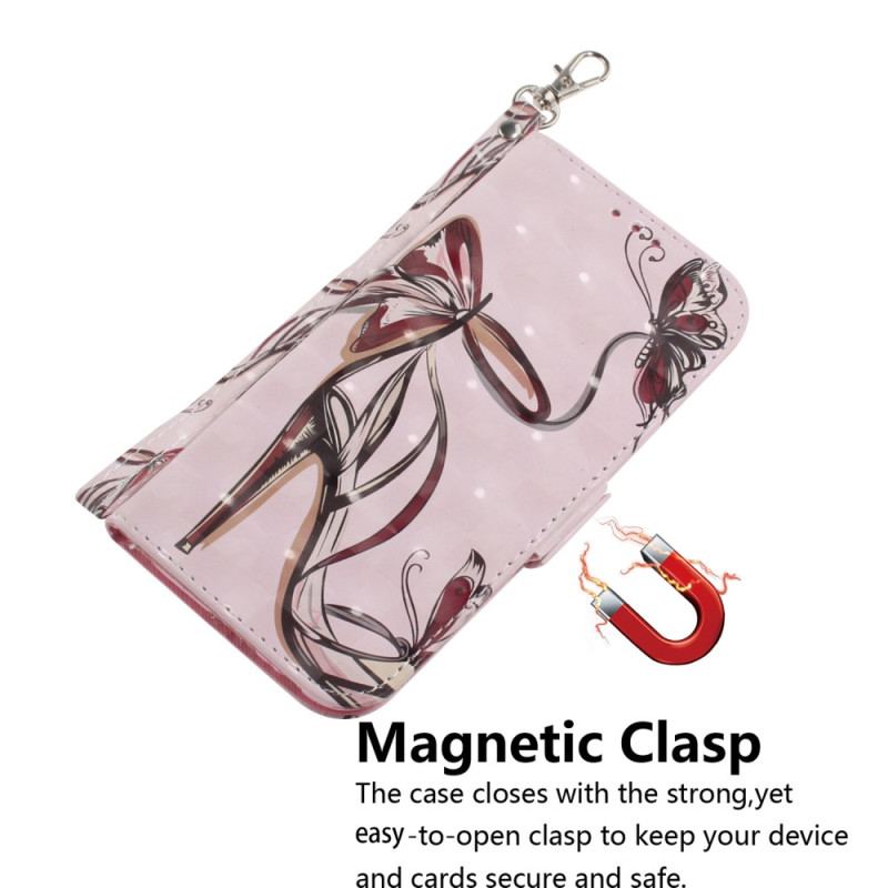 Capa Flip Para Honor Magic 5 Lite De Cordão Bomba Strappy