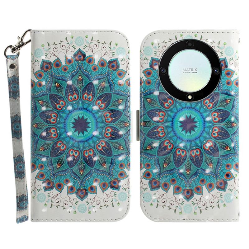 Capa Flip Para Honor Magic 5 Lite De Cordão Mandala Strappy