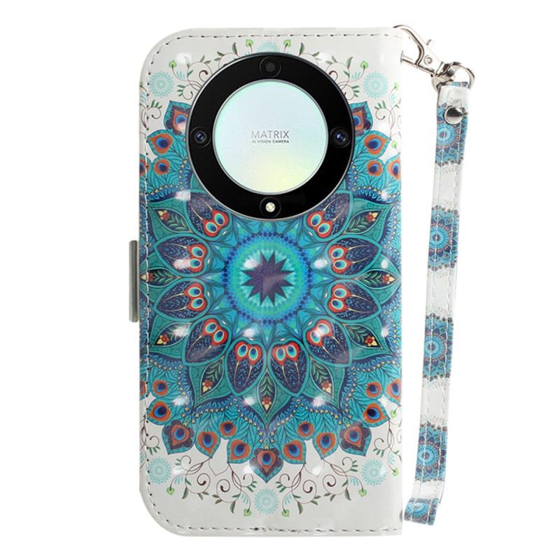 Capa Flip Para Honor Magic 5 Lite De Cordão Mandala Strappy