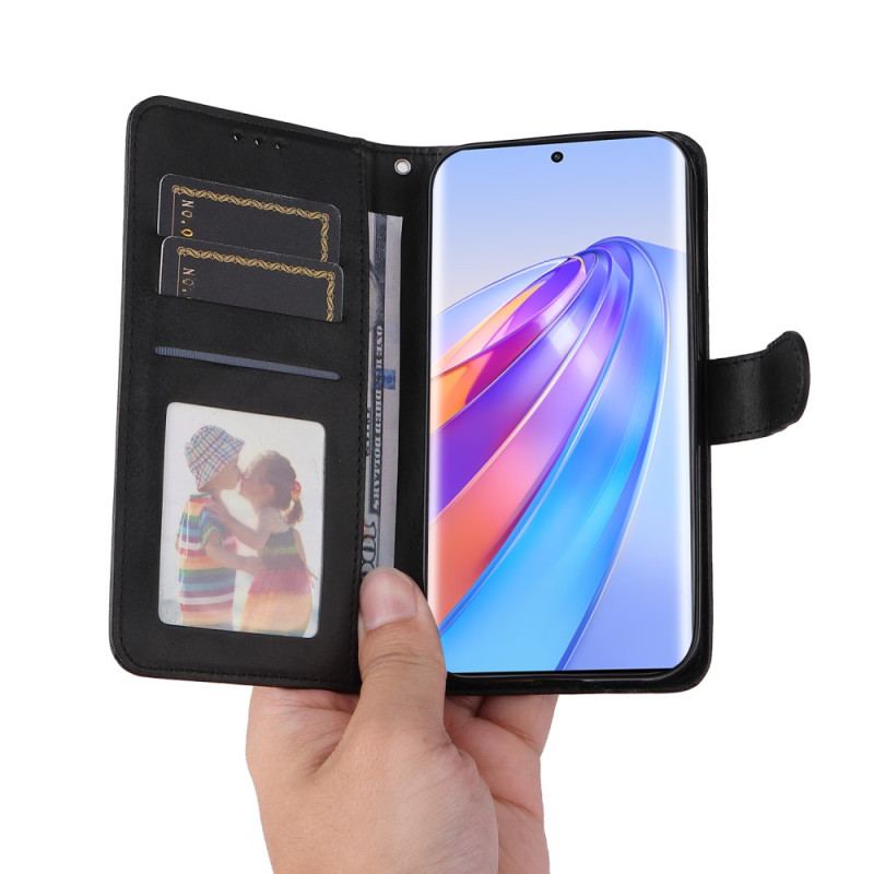 Capa Flip Para Honor Magic 5 Lite De Cordão Simples Com Alça