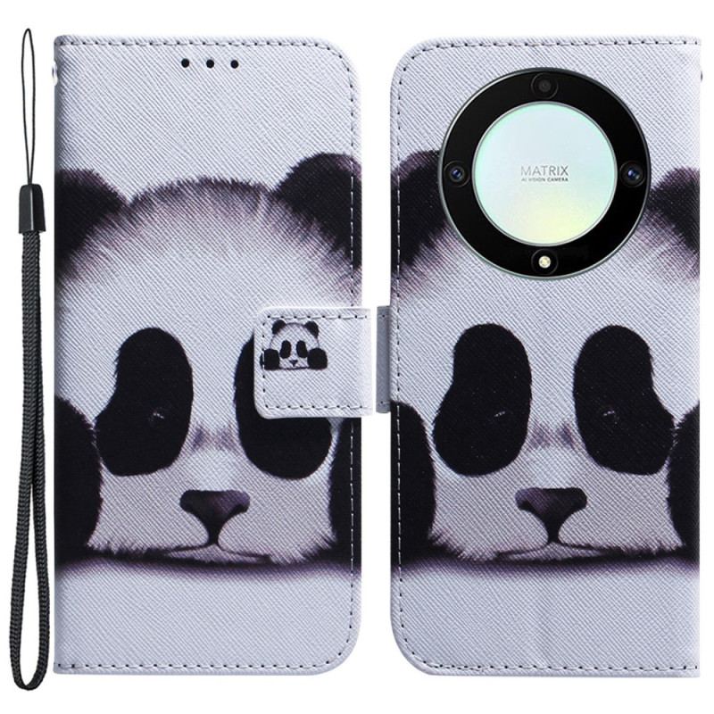 Capa Flip Para Honor Magic 5 Lite De Cordão Strappy Panda