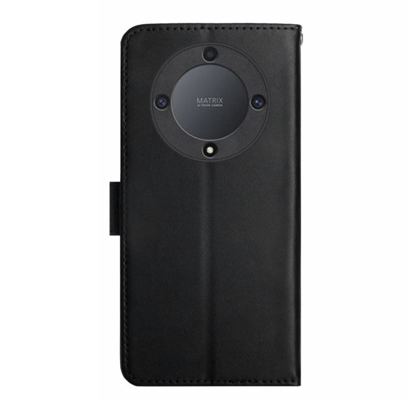 Capa Flip Para Honor Magic 5 Lite Couro Napa Genuíno