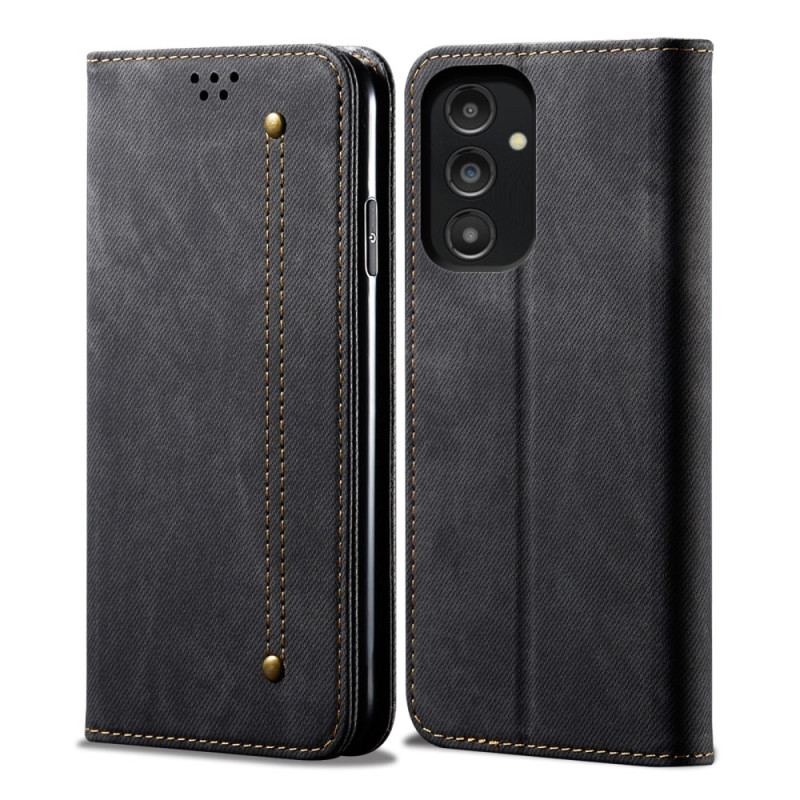 Capa De Celular Para Samsung Galaxy A14 / A14 5G Flip Tecido Jeans