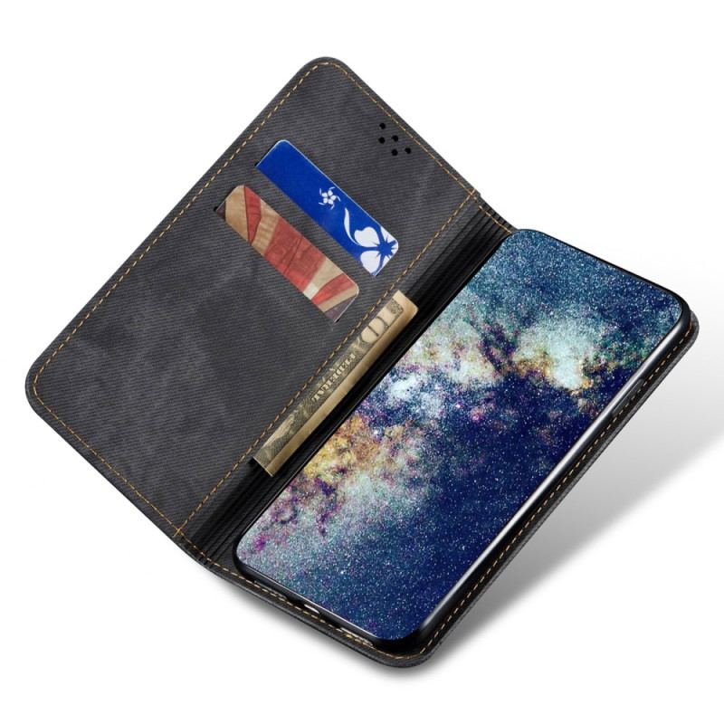 Capa De Celular Para Samsung Galaxy A14 / A14 5G Flip Tecido Jeans