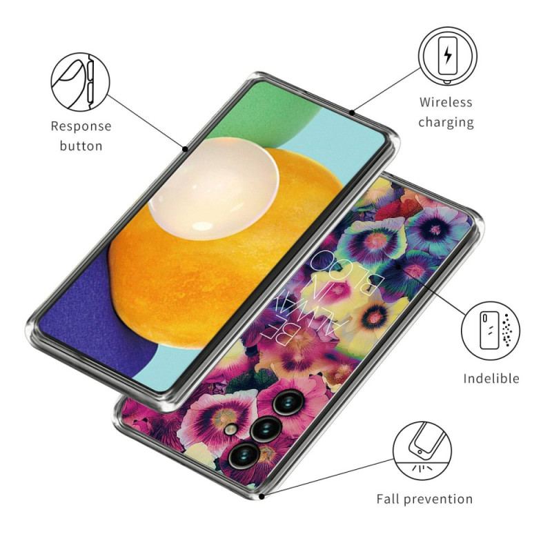 Capa De Celular Para Samsung Galaxy A14 / A14 5G Silicone Esteja Sempre Em Flor