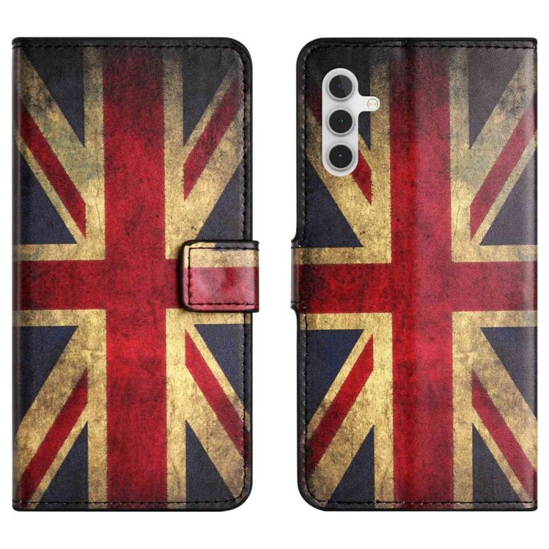 Capa De Couro Para Samsung Galaxy A14 / A14 5G Bandeira Inglesa Vintage