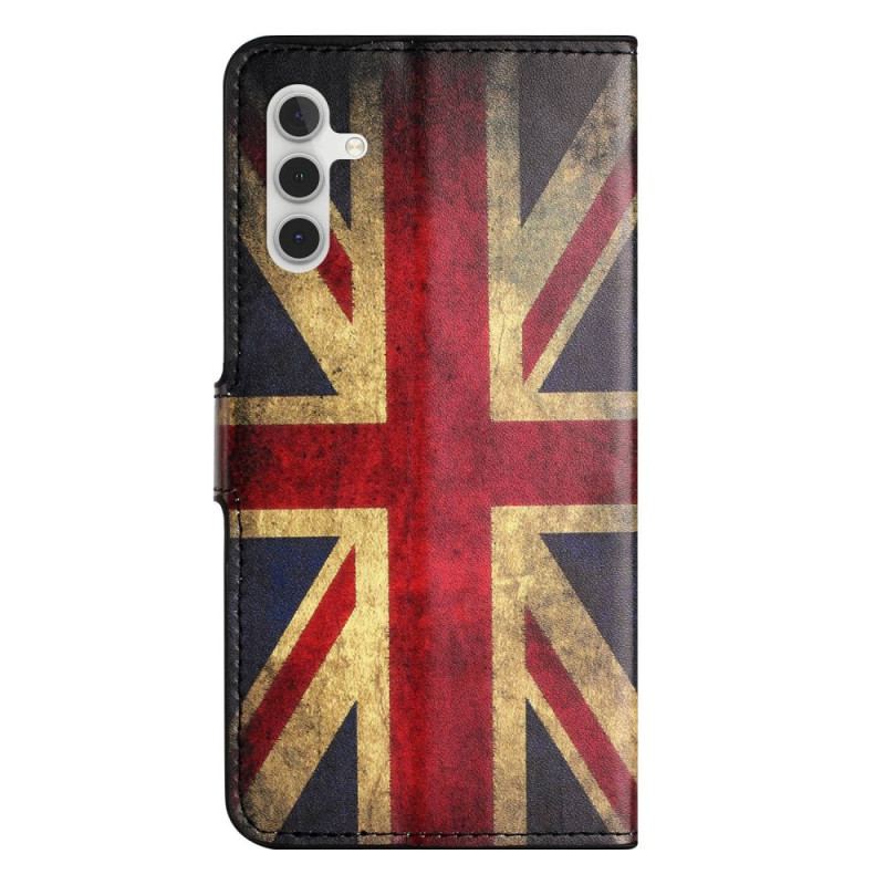 Capa De Couro Para Samsung Galaxy A14 / A14 5G Bandeira Inglesa Vintage