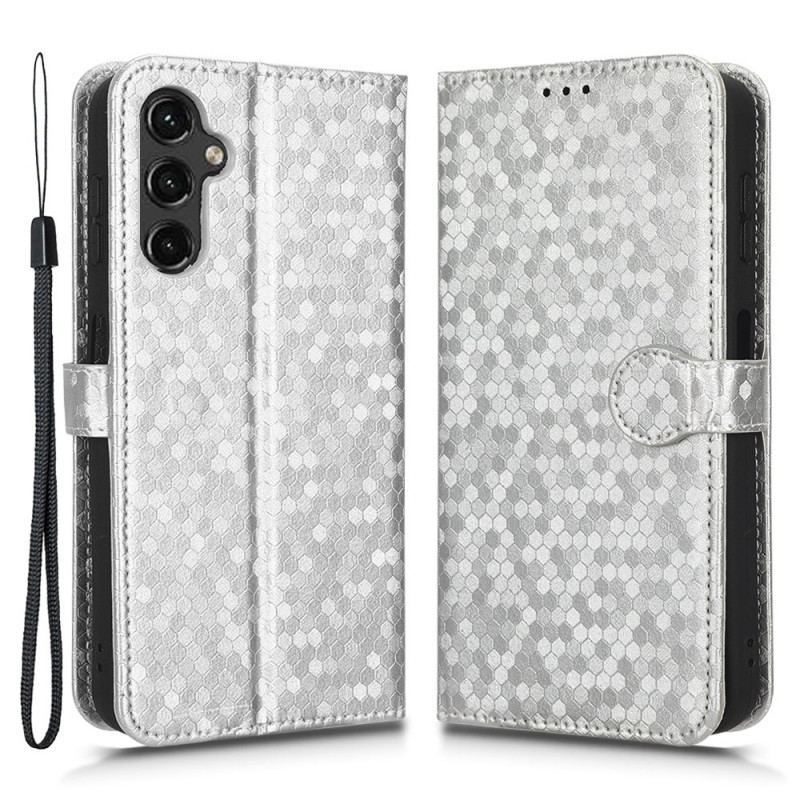 Capa De Couro Para Samsung Galaxy A14 / A14 5G De Cordão Padrão 3d Strappy