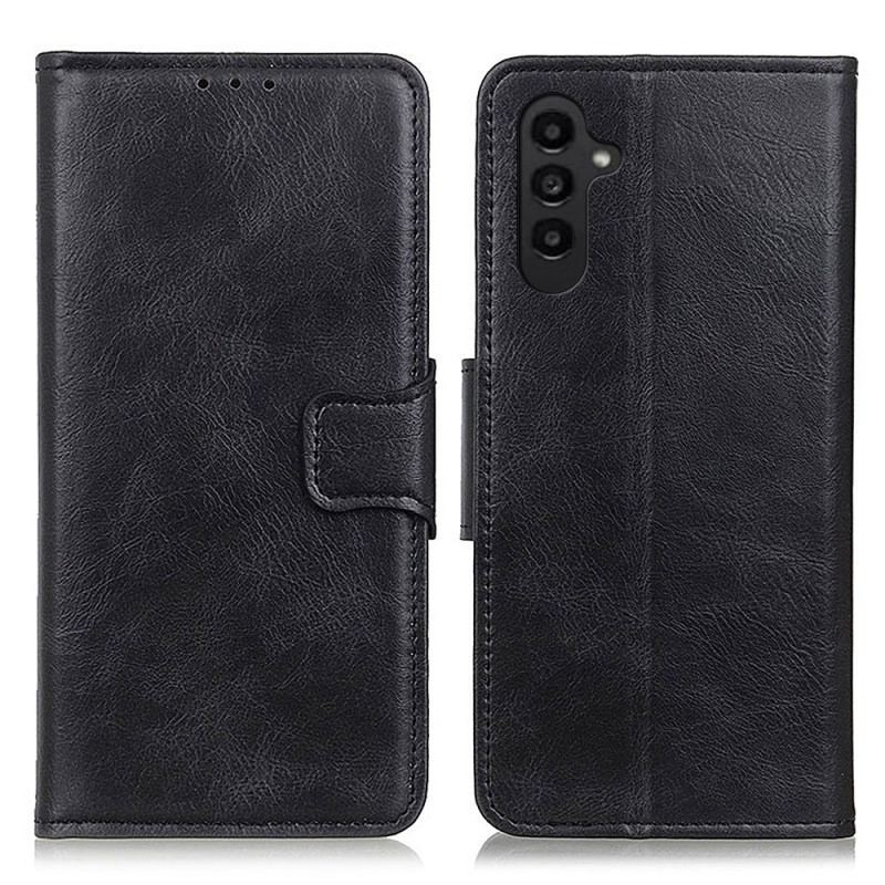 Capa De Couro Para Samsung Galaxy A14 / A14 5G Fecho Reversível