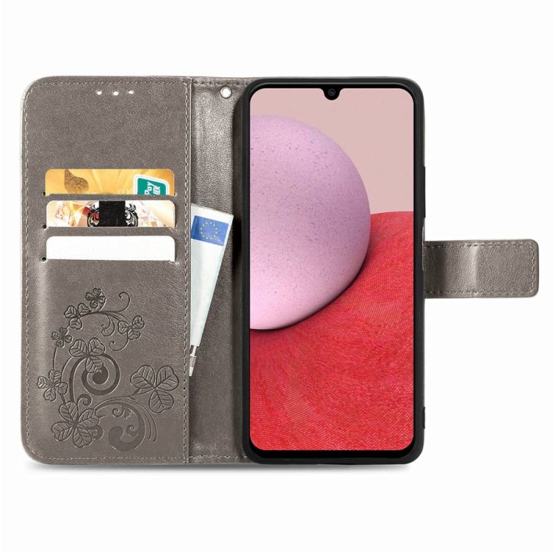 Capa De Couro Para Samsung Galaxy A14 / A14 5G Flores Abstratas