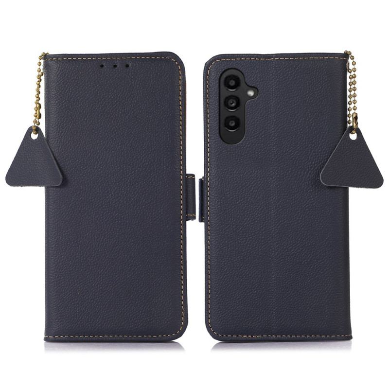 Capa De Couro Para Samsung Galaxy A14 / A14 5G Rfid De Couro Genuíno