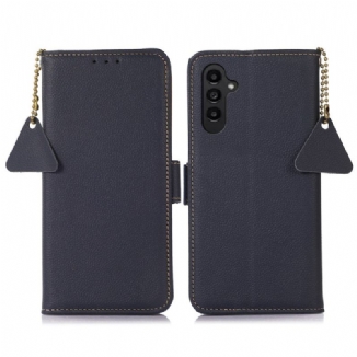 Capa De Couro Para Samsung Galaxy A14 / A14 5G Rfid De Couro Genuíno