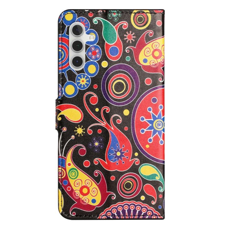 Capa Em Pele Para Samsung Galaxy A14 / A14 5G Design Da Galáxia