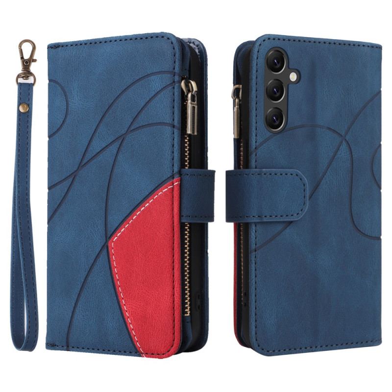 Capa Flip Para Samsung Galaxy A14 / A14 5G Bicolor Com Porta Moedas