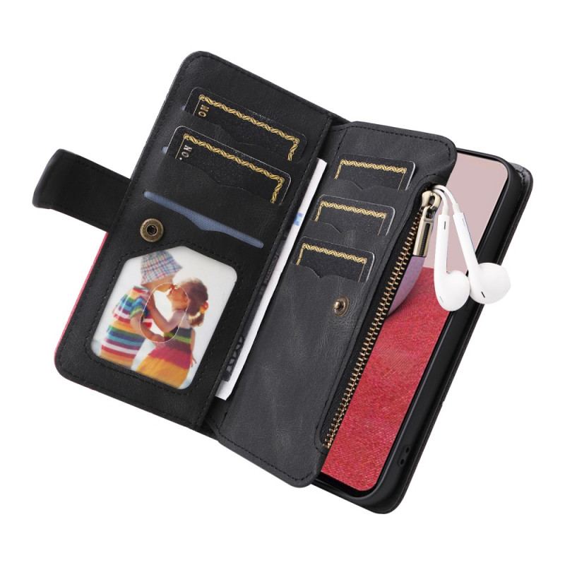 Capa Flip Para Samsung Galaxy A14 / A14 5G Bicolor Com Porta Moedas