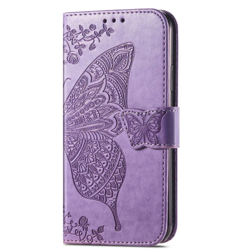 Capa Flip Para Samsung Galaxy A14 / A14 5G Borboleta Barroca