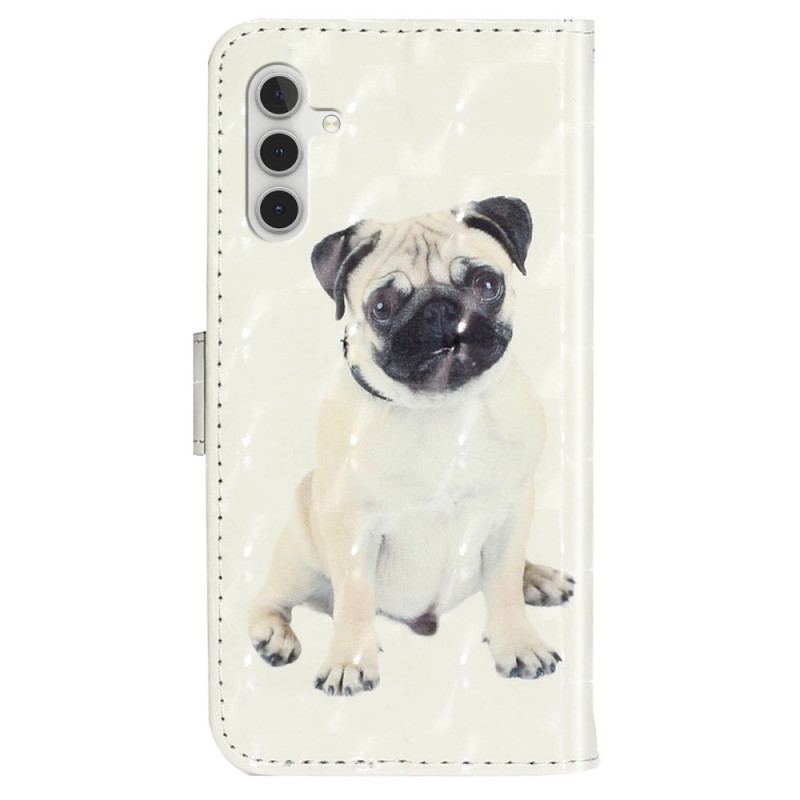 Capa Flip Para Samsung Galaxy A14 / A14 5G De Cordão Cachorro Tanga