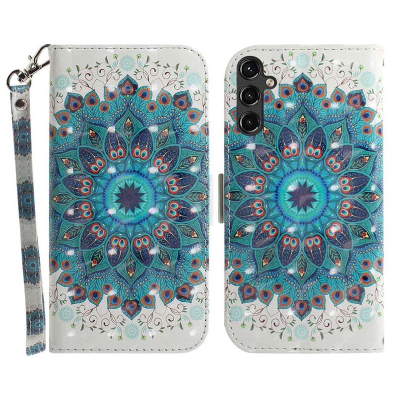 Capa Flip Para Samsung Galaxy A14 / A14 5G De Cordão Mandala Strappy