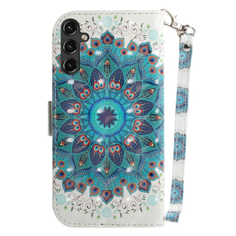 Capa Flip Para Samsung Galaxy A14 / A14 5G De Cordão Mandala Strappy