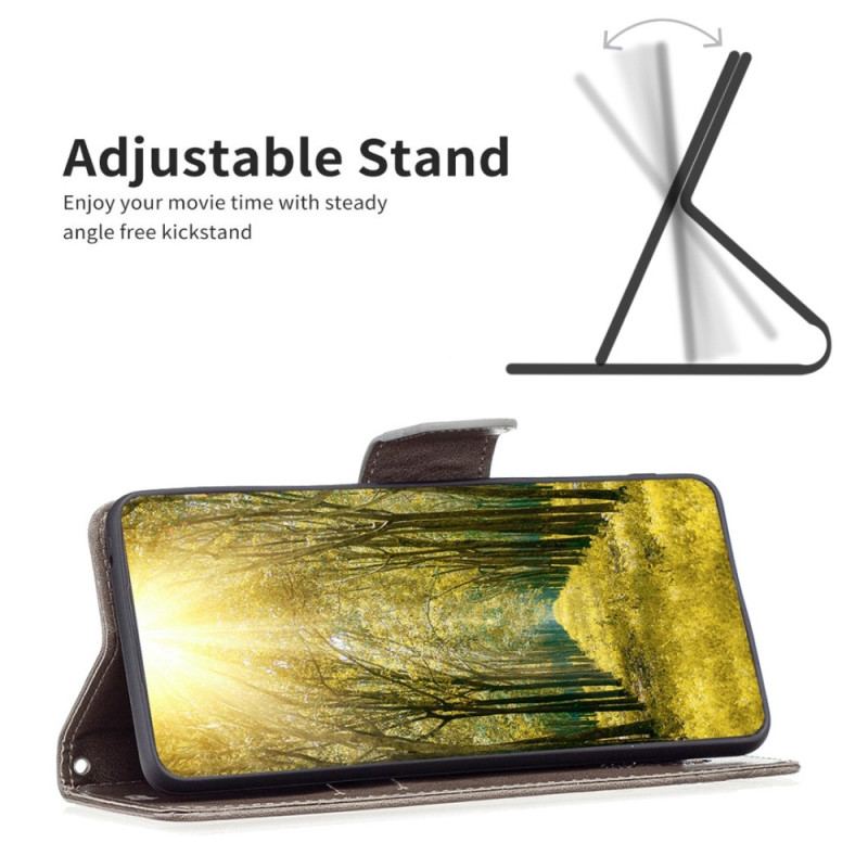 Capa Flip Para Samsung Galaxy A14 / A14 5G De Cordão Strappy Estampado Borboletas