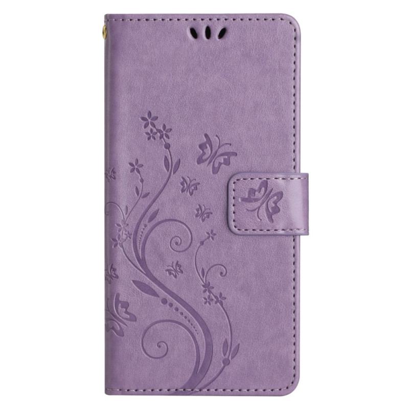 Capa Flip Para Samsung Galaxy A14 / A14 5G De Cordão Strappy Floral