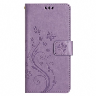 Capa Flip Para Samsung Galaxy A14 / A14 5G De Cordão Strappy Floral