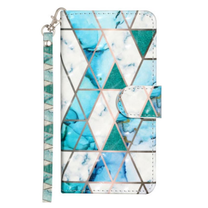 Capa Flip Para Samsung Galaxy A14 / A14 5G De Cordão Strappy Night Tiger