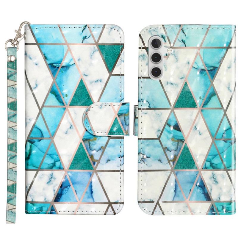 Capa Flip Para Samsung Galaxy A14 / A14 5G De Cordão Strappy Night Tiger