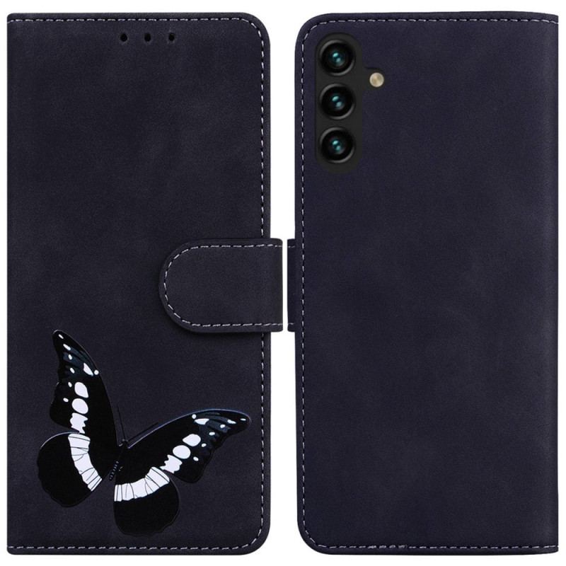 Capa Flip Para Samsung Galaxy A14 / A14 5G Desenho De Borboleta