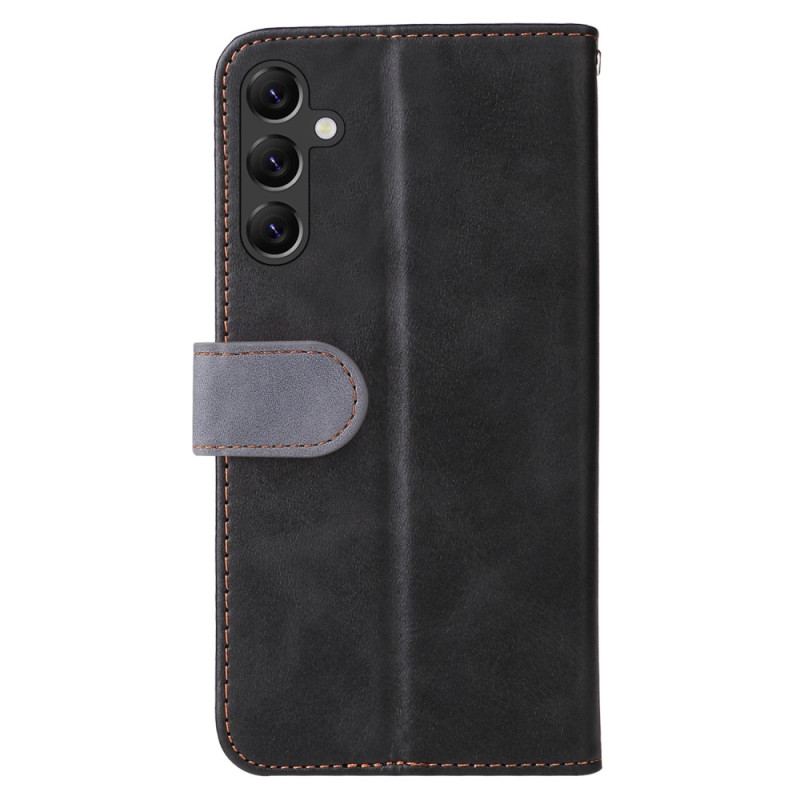 Capa Flip Para Samsung Galaxy A14 / A14 5G Dois Tons Com Alça